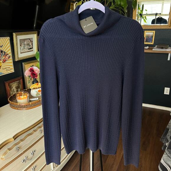 NWT St. John Cashmere Blend Turtleneck Sweater - Picture 1 of 9